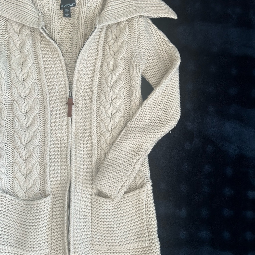 Cynthia Rowley Cream Cable Knit Cardigan